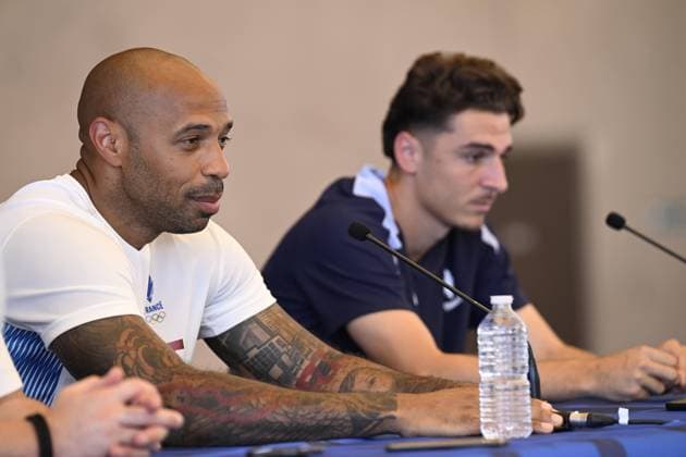 Entraînement de l Équipe de France Olympique Masculine au Complexe Sportif de la Gardi à Trets, le 29 juillet 2024. Thierry Henry (Sélectionneur) FOOTBALL : Entraînement de l Équipe de France Olympique Masculine - Trets - 29 07 2024 WilliamCannarella Panoramic 