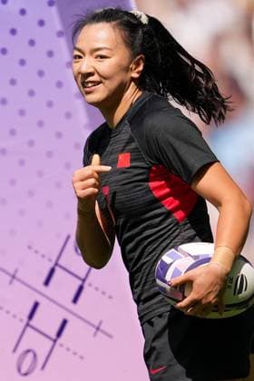 (240729) -- PARIS, July 29, 2024 -- Chen Keyi of China celebrates scoring during the rugby sevens women s pool A match between China and Canada at Paris 2024 Olympic Games, Olympische Spiele, Olympia, OS in Paris, France, July 29, 2024. Xu Chang) (PARIS2024) FRANCE-PARIS-OLY-RUGBY SEVENS xuchang 