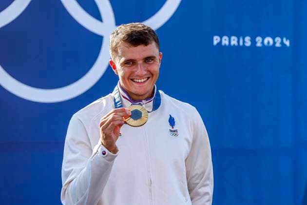 GESTIN Nicolas of France, BURGESS Adam of great britain, BENUS Matej of Slovakia Canoe Slalom Men s Canoe Single Final, podium, during the Olympic Games, Olympische Spiele, Olympia, OS Paris 2024 on 29 July 2024 at Vaires-sur-Marne Nautical Stadium in Vaires-sur-Marne, France - Photo Gregory Lenormand DPPI Media Panoramic OLYMPIC GAMES PARIS 2024 - 29 07 DPPI Panoramic  21024006_GRL_13838