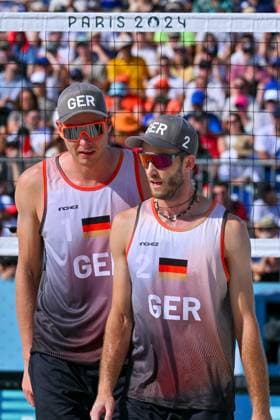 Olympic Games Beach Volleyball Paris 30 07 2024 Preliminary round, Men, GER FRA, Nils Ehlers 1, GER , Clemens Wickler 2, GER , Copyright: xBEAUTIFULxSPORTS TomxBlochx