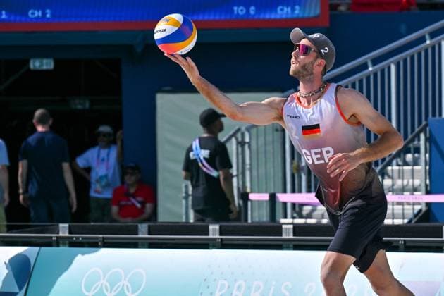 Olympic Games Beach Volleyball Paris 30 07 2024 Preliminary round, men, GER FRA, Clemens Wickler 2, GER , Copyright: xBEAUTIFULxSPORTS TomxBlochx