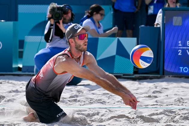 Olympic Games Beach Volleyball Paris 30 07 2024 Preliminary round, men, GER FRA, Clemens Wickler 2, GER , Copyright: xBEAUTIFULxSPORTS TomxBlochx