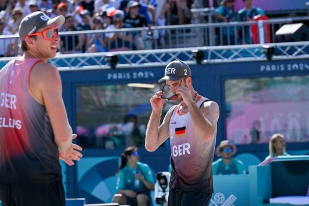 Olympic Games Beach Volleyball Paris 30 07 2024 Preliminary round, Men, GER FRA, Nils Ehlers 1, GER , Clemens Wickler 2, GER , Copyright: xBEAUTIFULxSPORTS TomxBlochx