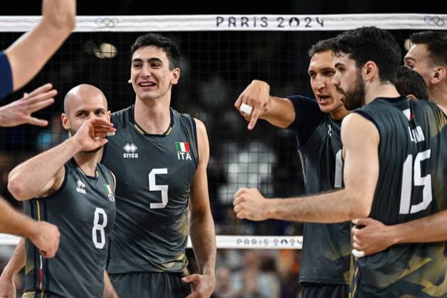 Paris 2024, Volleyball, Männer, Italien - Ägypten Parigi (Francia) 30 07 2024 - Olimpiadi Parigi 2024 Volley Italia-Egitto foto Image nella foto: Italia 