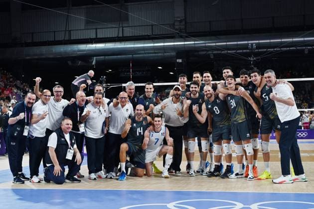 Paris 2024, Volleyball, Männer, Italien - Ägypten Parigi (Francia) 30 07 2024 - Olimpiadi Parigi 2024 Volley Italia-Egitto foto Image nella foto: Italia 
