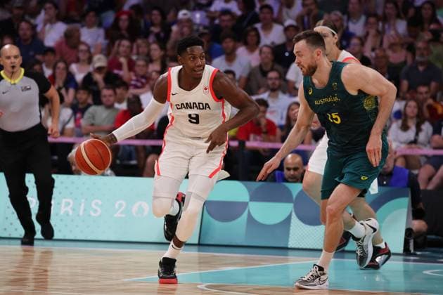 Rj BARRETT (Canada) Mens basketball, Canada vs Australia, Men s preliminary round during the Olympic Games, Olympische Spiele, Olympia, OS Paris 2024. photo Laurent Sanson DPPI Panoramic JO 2024 : BASKET BALL - Canada vs Australie - Jeux Olympiques 2024 - Paris2024 - Lille - 30 07 2024 DPPI Panoramic 