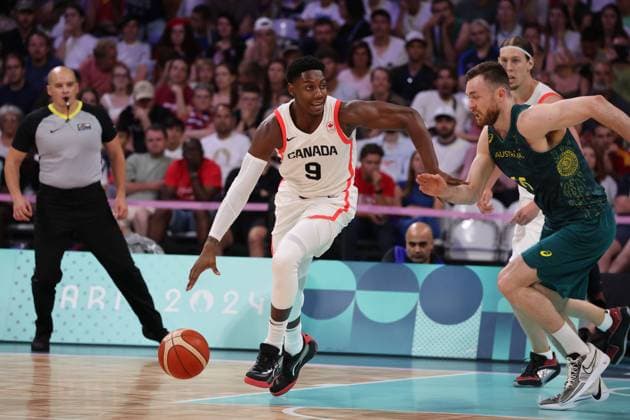 Rj BARRETT (Canada) Mens basketball, Canada vs Australia, Men s preliminary round during the Olympic Games, Olympische Spiele, Olympia, OS Paris 2024. photo Laurent Sanson DPPI Panoramic JO 2024 : BASKET BALL - Canada vs Australie - Jeux Olympiques 2024 - Paris2024 - Lille - 30 07 2024 DPPI Panoramic 