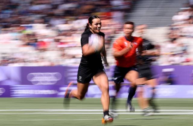 Paris 2024 Olympic Games, Olympische Spiele, Olympia, OS Stade de France, Saint-Denis, Paris, France 30 7 2024 Women™s Rugby Sevens - Semi-Final New Zealand vs USA New Zealand™s Stacey Waaka on her way to scoring a try Stacey Waaka on her way to scoring a try 30 7 2024  Copyright: x INPHO DanxSheridanx AJ5I0320