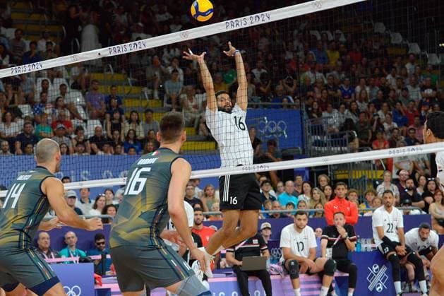 Mohamed HASSAN (Egypt) in action during Men s Volleyball - Italy vs Egypt, Olympic Games, Olympische Spiele, Olympia, OS Paris 2024 in Paris, France, July 30 2024  Copyright: xPasqualexGolia IPAxSportx xipa-ax xx IPA_48398061 IPA_Agency_IPA48398061