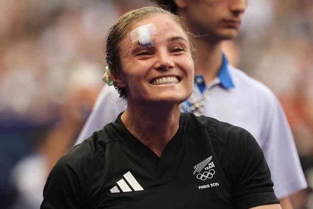 OLY24 RUGBY SEVENS, Michaela Blyde of New Zealand reacts after winning the Women s Gold Medal Rugby Sevens match between New Zealand and Canada at the Stade de France, as part of the 2024 Paris Olympic Games, Olympische Spiele, Olympia, OS in Saint-Denis, France, Tuesday, July 30, 2024. ( NO ARCHIVING, EDITORIAL USE ONLY, NO USE IN BOOKS WITHOUT CONSENT SAINT-DENIS FRANCE Copyright: xIAINxMCGREGORx 20240731162396581279