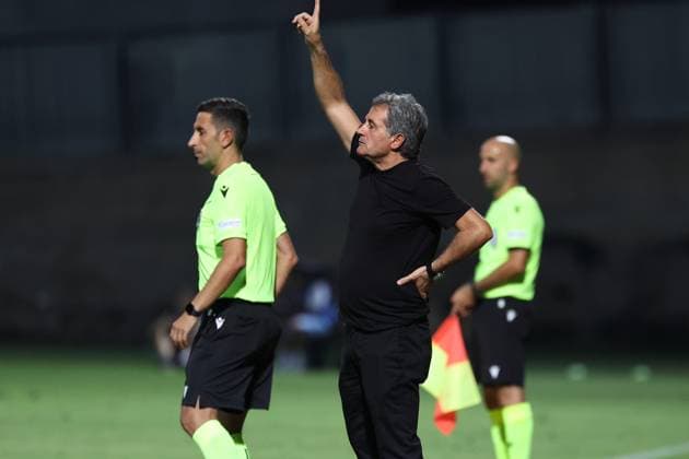 PAOLA, MALTA - JULY 30: Ilir Daja, head coach of Ballkani is reacting during the UEFA Europa Conference League, Second Qualifying Round, 2nd Leg soccer match between Hamrun Spartans and Ballkani at the Tony Bezzina Stadium, Paola, Malta on 30 July 2024. (Photo by Domenic Aquilina) Hamrun Spartans v Ballkani - UEFA Europa Conference League 2024 2025, Second Qualifying Round, 2nd Leg