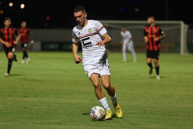 PAOLA, MALTA - JULY 30: Marsel Ismajlgeci of Ballkani is in action during the UEFA Europa Conference League, Second Qualifying Round, 2nd Leg soccer match between Hamrun Spartans and Ballkani at the Tony Bezzina Stadium, Paola, Malta on 30 July 2024. (Photo by Domenic Aquilina) Hamrun Spartans v Ballkani - UEFA Europa Conference League 2024 2025, Second Qualifying Round, 2nd Leg
