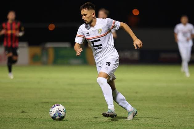PAOLA, MALTA - JULY 30: Almir Kryeziu of Ballkani is in action during the UEFA Europa Conference League, Second Qualifying Round, 2nd Leg soccer match between Hamrun Spartans and Ballkani at the Tony Bezzina Stadium, Paola, Malta on 30 July 2024. (Photo by Domenic Aquilina) Hamrun Spartans v Ballkani - UEFA Europa Conference League 2024 2025, Second Qualifying Round, 2nd Leg
