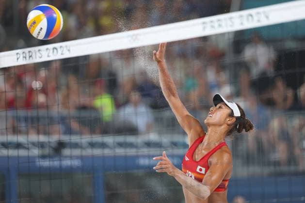 Akiko Hasegawa (JPN), JULY 30, 2024 - Beach volleyball, Beachvolleyball : Women s Preliminary match during the Paris 2024 Olympic Games, Olympische Spiele, Olympia, OS at Eiffel Tower Stadium in Paris, France. Noxthirdxpartyxsales  (261366761)