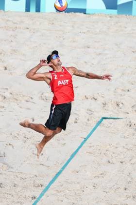 OLYMPICS - Olympic Summer Games 2024 PARIS,FRANCE,31.JUL.24 - OLYMPICS, Beach volleyball, Beachvolleyball - Olympic Summer Games Paris 2024, preliminary phase, men. Image shows Alexander Horst (AUT).  GEPAxpictures xArminxRauthner