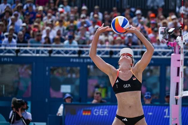 Olympic Games Beach Volleyball Paris 31 07 2024 Preliminary round, Women, GER CZE, Svenja Mueller 1, GER , Copyright: xBEAUTIFULxSPORTS TomxBlochx
