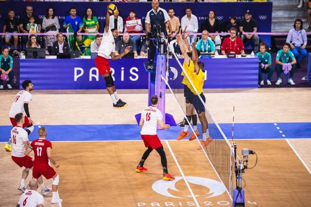 Brazil x Poland men&amp; 39;s indoor volleybal PARIS, IF - 31.07.2024: BRAZIL X POLAND MEN& 39;S INDOOR VOLLEYBAL - Volleyball - Paris 2024 Olympics - Brazil (Photo: Luca Castro Fotoarena) x2583509x  LucaxCastro