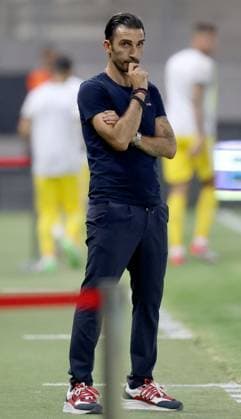 Fußball, CL-Quali, Maccabi Tel Aviv - FCSB Bukarest 31.07.2024 Budapest(Hungary) FC Maccabi Tel Aviv-FCSB Uefa second leg champions league second qualifying round men s football Elias Charalambous FCSB coach :