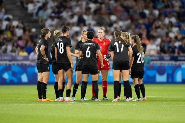Lyon, France, July 31th 2024: Players of New Zealand are seen during the Olympic Games, Olympische Spiele, Olympia, OS Paris 2024 Women Group A football match between New Zealand and France at Stade de Lyon in Lyon, France. (Ane Frosaker SPP) Copyright: xAnexFrosakerx xSPPx spp-en-AnFrSp-_F_24132