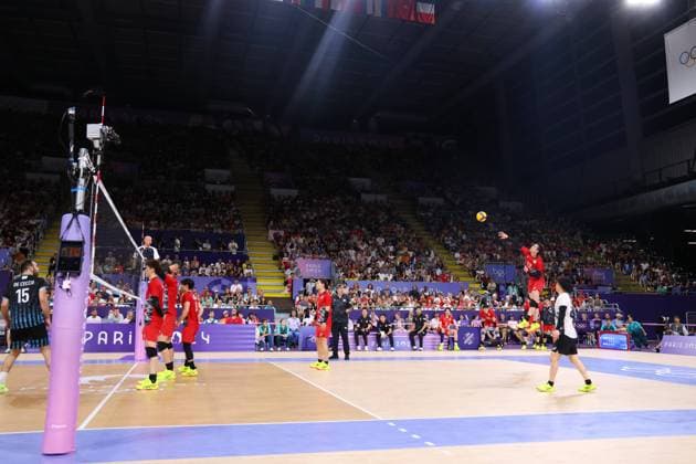 Japan team group, Mannschaftsbild, Totale (JPN), JULY 31, 2024 - Volleyball : Men s Preliminary Round - Pool C match between Japan 3-1 Argentina during the Paris 2024 Olympic Games, Olympische Spiele, Olympia, OS at South Paris Arena in Paris, France. Noxthirdxpartyxsales  (261509847)
