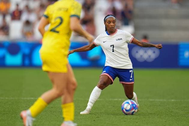 Crystal Dunn (USA), Football , Australia vs USA during the Olympic Games, Olympische Spiele, Olympia, OS Paris 2024. Photo Norbert Scanella - DPPI Media Panoramic JO 2024 : FOOTBALL - Australie vs USA - Jeux Olympiques 2024 - Paris2024 - Marseille - 31 07 2024 DPPI Panoramic 