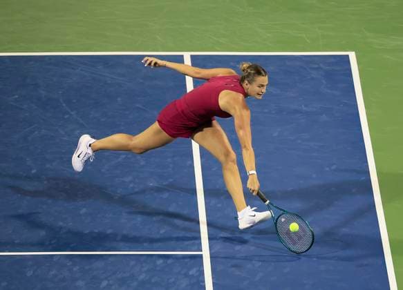 July 31, 2024: Aryna Sabalenka hits a shot during the 2024 Mubadala Citi DC Open tennis tournament being played at Rock Creek Park Tennis Center in Washington, D.C. CSM District Of Columbia United States of America - ZUMAc04_ 20240731_zma_c04_157 Copyright: xJustinxCooperx