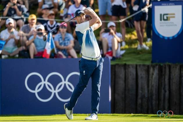 240801 Victor Perez of France competes in men s individual golf round 1 during day 6 of the Paris 2024 Olympic Games on August 1, 2024 in Paris Photo Ludvig Thunman BILDBYRAN code LT LT0653 golf olympic games olympics os ol olympiska spel olympiske leker paris 2024 paris os paris ol 6 bbeng grappa33  Copyright: LUDVIGxTHUNMAN BB240801LT002
