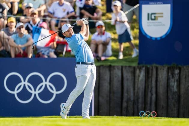 240801 Joaquin Niemann of Chile competes in men s individual golf round 1 during day 6 of the Paris 2024 Olympic Games on August 1, 2024 in Paris Photo Ludvig Thunman BILDBYRAN code LT LT0653 golf olympic games olympics os ol olympiska spelen olympiske leker paris 2024 paris os paris ol 6 bbeng chile  Copyright: LUDVIGxTHUNMAN BB240801LT005