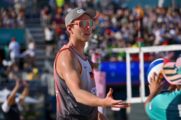 Olympic Games Beach Volleyball Paris 01 08 2024 Preliminary round, Men, GER AUS, Nils Ehlers 1, GER , Copyright: xBEAUTIFULxSPORTS TomxBlochx
