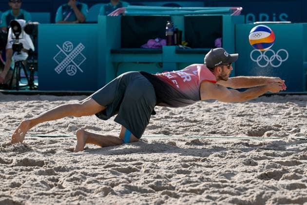 Olympic Games Beach Volleyball Paris 01 08 2024 Preliminary round, Men, GER AUS, Clemens Wickler 2, GER , Copyright: xBEAUTIFULxSPORTS TomxBlochx