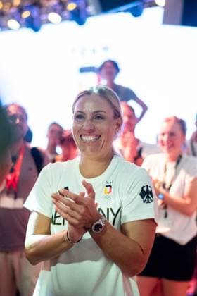 Angelique Kerber Germany, Tennis celebrates the end of her career, FRA, Olympic Games Paris 2024, Celebration at the German House, 31 07 2024 FRA, Olympic Games Paris 2024, Celebration at the German House, 31 07 2024 Paris Copyright: xEibner-Pressefoto Memmlerx EP_MMR