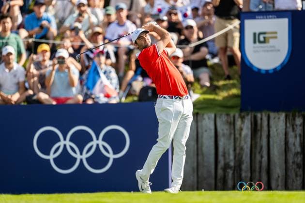 240801 Scottie Scheffler of USA competes in men s individual golf round 1 during day 6 of the Paris 2024 Olympic Games on August 1, 2024 in Paris Photo Ludvig Thunman BILDBYRAN kod LT LT0653 golf olympic games olympics os ol olympiska spel olympiske leker paris 2024 paris os paris ol 6 bbeng usa  Copyright: LUDVIGxTHUNMAN BB240801LT029