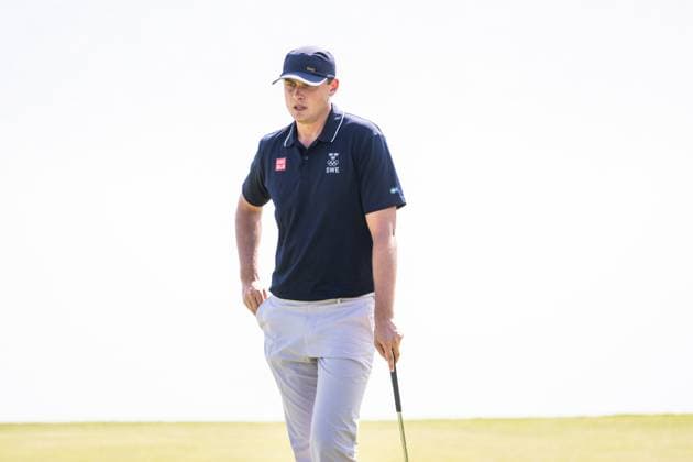 240801 Ludvig Aberg of Sweden competes in men s individual golf round 1 during day 6 of the Paris 2024 Olympic Games on August 1, 2024 in Paris Photo Ludvig Thunman BILDBYRAN code LT LT0653 golf olympic games olympics os ol olympiska spel olympiske leker paris 2024 paris os paris ol 6 bbeng sweden sverige  Copyright: LUDVIGxTHUNMAN BB240801LT042