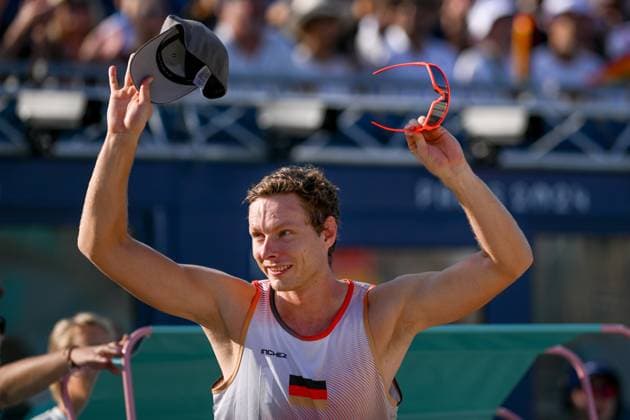 Olympic Games Beach Volleyball Paris 01 08 2024 Preliminary round, Men, GER AUS, Nils Ehlers 1, GER , Copyright: xBEAUTIFULxSPORTS TomxBlochx