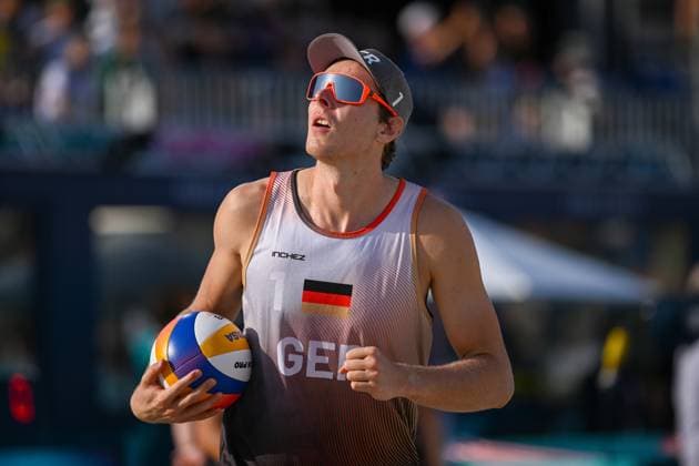 Olympic Games Beach Volleyball Paris 01 08 2024 Preliminary round, Men, GER AUS, Nils Ehlers 1, GER , Copyright: xBEAUTIFULxSPORTS TomxBlochx