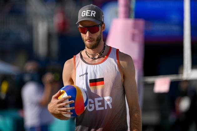Olympic Games Beach Volleyball Paris 01 08 2024 Preliminary round, Men, GER AUS, Clemens Wickler 2, GER , Copyright: xBEAUTIFULxSPORTS TomxBlochx