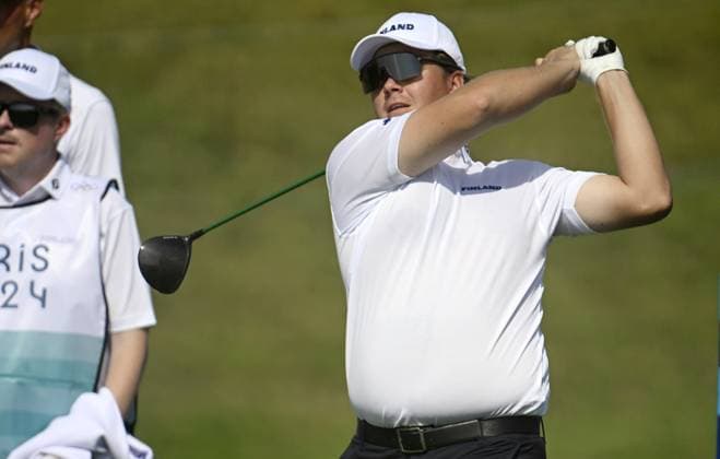 Sami Välimäki of Finland competes during men s individual stroke play in golf at the Paris Summer Olympic Games, Olympische Spiele, Olympia, OS in Le Golf National on August 1, 2024. Paris France LKFTJK20240801123555AWWK  Copyright: xAnttixAimo-Koivistox LKFTJK20240801123555AWWK