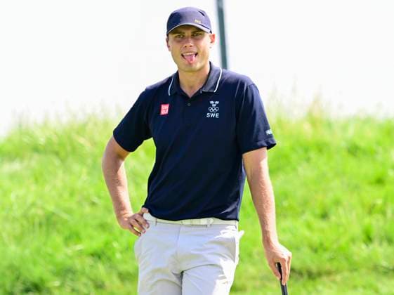 PARIS, FRANCE 20240801 Swedens Ludvig Aberg during the mens golf competition at Le Golf National during the Summer Olympics in Paris PARIS FRANCE Olympics x10030x  Copyright: xJonasxEkströmer TTx OS 2024 GOLF