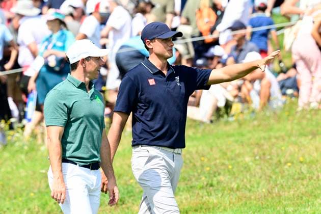 PARIS, FRANCE 20240801 Swedens Ludvig Aberg during the mens golf competition at Le Golf National during the Summer Olympics in Paris PARIS FRANCE Olympics x10030x  Copyright: xJonasxEkströmer TTx OS 2024 GOLF