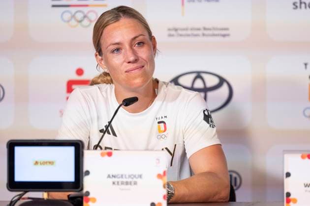 Tennis player Angelique KERBER GER in a press interview, talks about the end of her career as a professional tennis player, attentive press conference in the German House, on 01 08 2024, Olympic Games Paris 2024 France Â