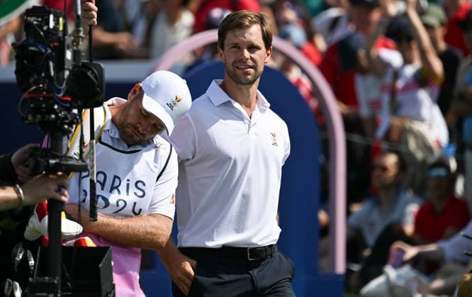 Belgian golfer Thomas Detry pictured during the men s Men s stroke play golf competition at the Paris 2024 Olympic Games, Olympische Spiele, Olympia, OS on Thursday 01 August 2024 in Paris, France. The Games of the XXXIII Olympiad are taking place in Paris from 26 July to 11 August. The Belgian delegation counts 165 athletes competing in 21 sports. ANTHONYxBEHAR  x97527183x