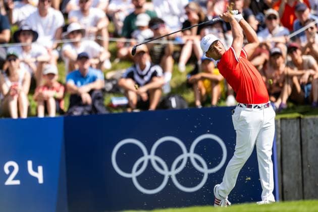 240801 Xander Schauffele of USA competes in men s individual golf round 1 during day 6 of the Paris 2024 Olympic Games on August 1, 2024 in Paris Photo Ludvig Thunman BILDBYRAN code LT LT0653 golf olympic games olympics os ol olympiska spel olympiske leker paris 2024 paris os paris ol 6 bbeng usa  Copyright: LUDVIGxTHUNMAN BB240801LT081
