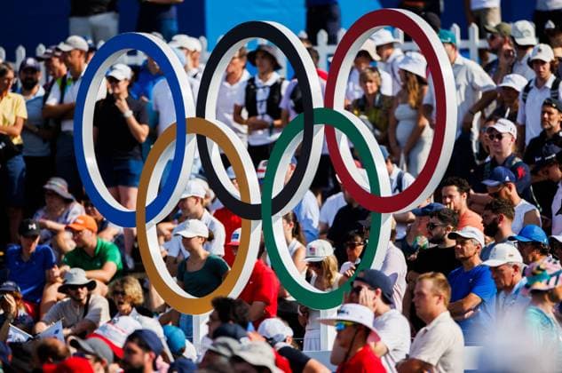 Paris 2024 Olympic Games, Olympische Spiele, Olympia, OS Le Golf National, Guyancourt, Paris, France 1 8 2024 A view of the Olympic Rings A view of the Olympic Rings 1 8 2024  Copyright: x INPHO JamesxCrombiex JRH25452