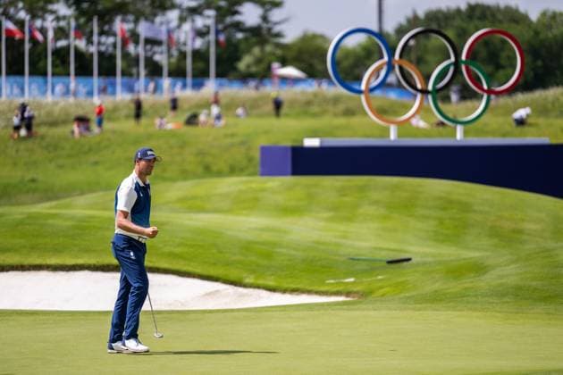 240801 Victor Perez of France competes in men s individual golf round 1 during day 6 of the Paris 2024 Olympic Games on August 1, 2024 in Paris Photo Ludvig Thunman BILDBYRAN code LT LT0653 golf olympic games olympics os ol olympiska spel olympiske leker paris 2024 paris os paris ol 6 bbeng grappa33  Copyright: LUDVIGxTHUNMAN BB240801LT111