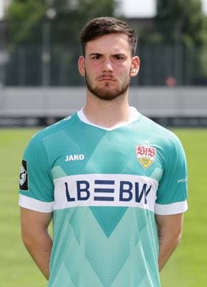 Stuttgart , Photo shoot , Dennis Seimen VfB Stuttgart II 3 Liga portrait appointment 2024 2025