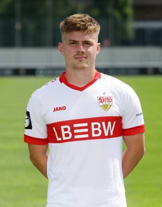 Stuttgart , Photo shoot ,Frederik Schumann VfB Stuttgart II 3 Liga portrait appointment 2024 2025
