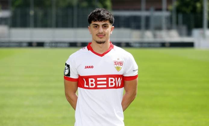 Stuttgart , Photo session , Semih Kara VfB Stuttgart II 3 Liga portrait appointment 2024 2025