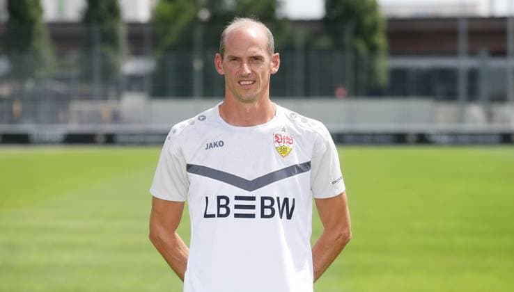 Stuttgart , Photo session , Co coach Oliver Barth VfB Stuttgart II 3 Liga portrait appointment 2024 2025