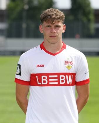 Stuttgart , Photo shoot , David Tritschler VfB Stuttgart II 3 Liga portrait appointment 2024 2025