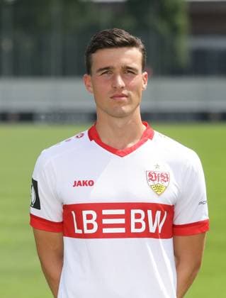 Stuttgart , Photo session , Leonhard Münst VfB Stuttgart II 3 Liga portrait appointment 2024 2025